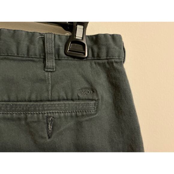 IZOD Shorts Men Waist 36 inseam 9.5 Gray Chino Cotton Classic Beach Preppy - Picture 3 of 7